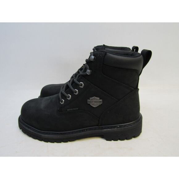 Harley Davidson Mens Size 10 M Black Nubuck Leather Lace Up Ankle 6